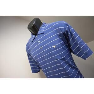 B Draddy USA Golf Polo Pima Stretch Striped Short Sleeve Shirt Mens Sz XL